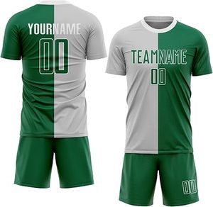 Custom Green White Soccer Jersey Set Sublimated Print Moisture Wicking Polyester Unisex Adult Team Apparel Short Sleeve - Product Image 5