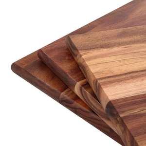 Juego de Tablas de Cortar de Resina, 3 Tablas Rectangulares con Ranura para Colgar, Platos de Servir de Madera Marrón, Aptos para Lavavajillas, 1.5 cm de Grosor - Product Image 3