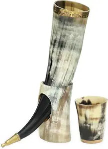 Corne à boire viking de qualité supérieure, faite à la main, écologique, sans danger pour les aliments, en corne de buffle naturelle pour la bière FAIZA CRAFT - Product Image 3