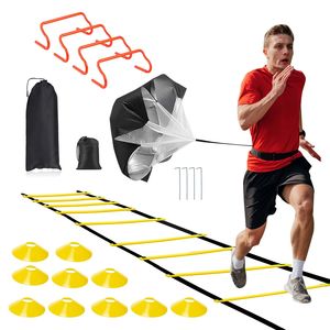 Set di Attrezzature per Allenamento di Velocità e Agilità per Principianti Professionisti, Include Scala da 6 Metri, Coni, Paracadute, Picchetti e Ostacoli - Product Image 1