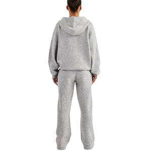 Women's Full <b>Zip</b> Hooded Tracksuit Set Relaxed Long Sleeve Top Wide Leg <b>Trousers</b> Elastic Drawstring Waist Two Piece Lounge Outfit - Product Image 2