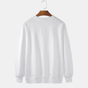 Sweat-shirt pour homme tendance, en molleton lourd, polyester/coton, couleur unie, col rond, streetwear décontracté, coupe classique, haut d'hiver 300g - Product Image 2