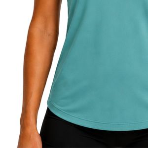 Turquoise Women Racerback Tank Top Minimal <b>Leaf</b> Print Sleeveless Gym Yoga Fitness Workout Moisture Wicking Activewear Custom - Product Image 6