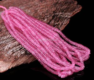 Cuentas Heishi de Topacio Rosa Natural de 6-7mm, Corte Facetado Tipo Llanta, Venta al por Mayor, 16 Pulgadas, Marca VISHESH GEMS, Jaipur, India, Collar - Product Image 4