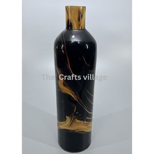 Jarrón de Metal Moderno Hecho a Mano con Acabado Negro y Diseño de Espiral Dorada, Jarrón Decorativo para Mesa, Elegante Adorno para el Hogar - Product Image 6