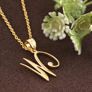 Customize Letter <b>Pendant</b> Diamond Letter W Initial <b>Pendant</b> Necklace Dainty Monogram Necklace 925 Silver & <b>Gold</b> Pendent for Women - Product Image 3