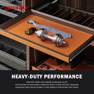 Aluminium Frame Soft Closing Closet Hardware Accessories Pull Out Steel Cloth <strong>Basket</strong> Soft Closing <strong>Wardrobe</strong> System Storage <strong>Basket</strong> - Product Image 3