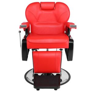 Poltrona da Barbiere Professionale 8702A in Pelle PU Rossa per Saloni, Scuole e Centri Estetici, Stile Moderno con Poggiapiedi Regolabile - Product Image 1