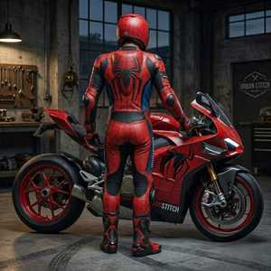 Traje de Motociclismo Urban Stitch Spider-Man, Manga Larga, Cuero, Hecho a Mano, Secado Rápido, Unisex, para Adultos, Todas las Temporadas, Chaqueta Estampada - Product Image 2