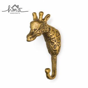 Handcrafted Solid Brass Giraffe Head Wall Hook Decorative Animal <b>Coat</b> Hook Key Holder Towel <b>Robe</b> Hanger Home Decor - Product Image 1