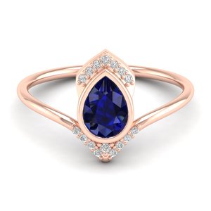 Anillo de Plata de Ley 925 con Zafiro Azul Corte Pera de 0.75 Quilates, Certificado GRA, Precio al por Mayor REYES, Joyería para Regalo de Boda - Product Image 5