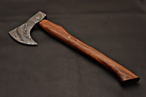 Damascus Steel 18" Bearded Viking Hatchet Hand Forged Wood <b>Handle</b> Outdoor Camping Hunting Survival <b>Axe</b> OEM ODM OBM Wholesale - Product Image 2