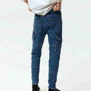 Jeans en denim coupe droite classique personnalisés, en coton premium, style streetwear, délavés, pantalons décontractés, fabricant de vêtements OEM, marque privée - Product Image 2