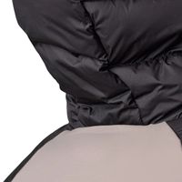 Blouson matelassé homme noir et gris pierre, col montant fin, broderie frontale, à capuche, entièrement zippé, coupe-vent, pour l'hiver