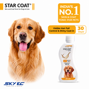 STAR COAT Tonique pour la peau et le pelage des chiens 200 ml Supplément liquide Omega 3 6 9 Sans céréales Pour une peau saine et un pelage brillant Toutes races - Product Image 1