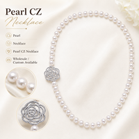 Collier en perles CZ, bijoux floraux en perles, bijoux personnalisés pour boutique de cadeaux