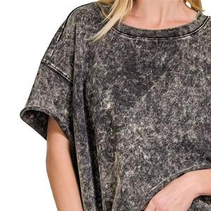 Camiseta informal con estampado de tendencia para mujer, camiseta básica de algodón suave de verano para mujer, top informal contemporáneo de moda para mujer - Product Image 4