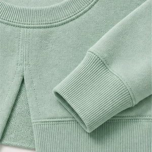 Sudadera Personalizada Verde Menta para Hombre, Corte Relajado, Cuello Redondo, Tejido Acordonado Compacto, Algodón Orgánico MCRW-0031 - Product Image 6