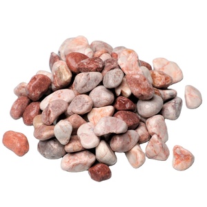 หินกรวดธรรมชาติสีชมพูหลากหลายขนาดสำหรับงานออกแบบภูมิทัศน์และทางเดินในสวน หินแม่น้ำขัดเงา นำเข้าจากเวียดนาม - Product Image 1