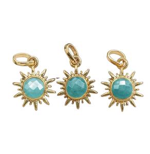 Colgante Redondo de Amazonita de 6mm Hecho a Mano con Engaste Chapado en Oro - Product Image 1