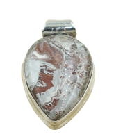 Pendentif Cœur en Agate Crazy Lace Naturelle, Argent Sterling 925, Bijou Fait Main en Pierre Précieuse, Style Bohème, Pierre de Guérison