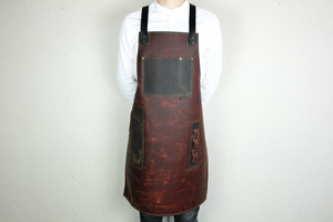 Tablier de barbier en toile robuste avec sangles en cuir véritable, logo personnalisé, uniforme pour artiste tatoueur, maquilleur, styliste, imperméable, pour salon de coiffure - Product Image 1
