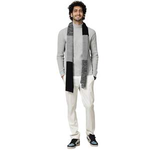 Écharpe tricotée carrée de luxe pour homme, collection hiver 2026, 100 % cachemire, longue, écologique, pour affaires - Product Image 2