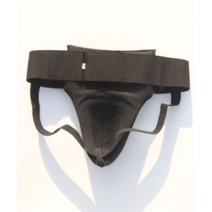 Protège-entrejambe de boxe en cuir PU, avec sangles élastiques à la taille et à la jambe, et coque en plastique pour protection contre les coups bas – Vente chaude pour le sparring et la boxe - Product Image 2