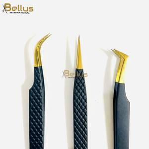 Bellus International Luxury Durable Stainless Steel Smooth Tip Nano Grip Lash Tweezers 45 90 Russian Volume Eyelash Extension - Product Image 5
