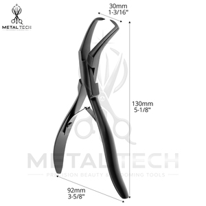Pince professionnelle en acier inoxydable noir mat pour l'élimination des extensions capillaires, tête incurvée, outil de dépose pour micro-anneaux et liens de kératine - Product Image 2