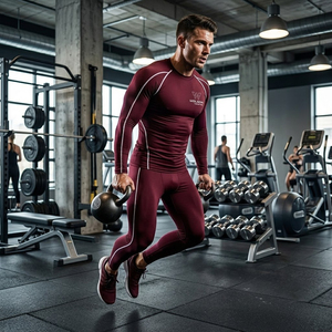Men's Sports Compression Set with <b>Animal</b> Print Crystal Decoration Elastic Waist for Bodybuilding Gym Training Fitness Activities - Product Image 6