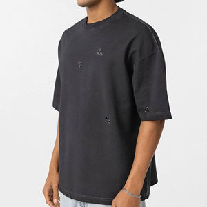 เสื้อยืด OEM Heavyweight แบบซักล้างแล้ว เสื้อยืดสั่งทำพิเศษสำหรับผู้ชาย สตรีทแวร์ สั่งซื้อจำนวนมาก สหรัฐอเมริกา - Product Image 3