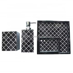 Juego de baño con incrustaciones de concha de nuevo diseño, accesorios de tocador hechos a mano para fregona para interiores elegantes de hogares, spa y hoteles - Product Image 4