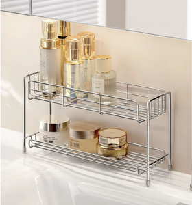 304 Stainless Steel Bathroom Storage <b>Rack</b> Countertop Cosmetic Organizer Toilet Vanity Shelf Stand Holder - Product Image 2