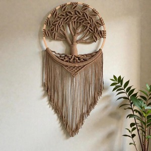 Beautiful Tree <b>Macrame</b> Wall <b>Art</b> Perfect For Yoga Room Meditation Corner And Calm Interior Styling Handcrafted From India - Product Image 1
