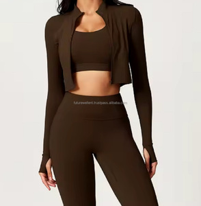 Logo personnalisé Ensemble yoga 2 pièces entraînement haut doux pour la peau pour femmes Vente en gros - Product Image 2