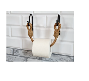 Organiseurs muraux, porte-papier toilette en corde, porte-serviettes en papier, porte-serviettes, crochet, étagères de rangement pour toilettes - Product Image 5