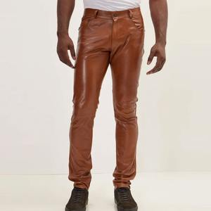 กางเกงหนังสั่งทำราคาส่งสำหรับผู้ชาย พร้อมโลโก้แบบกำหนดเอง ดีไซน์พิเศษ - Product Image 1