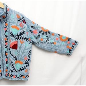Lote al por mayor de chaquetas bordadas Suzani de algodón TNT, chaqueta étnica tradicional india PARA mujeres y niñas - Product Image 3