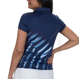 Camiseta Polo Azul Personalizada de Manga Corta, Tejido de Punto Estampado, Informal, Transpirable, 100% Poliéster, Impresión por Sublimación - Product Image 2