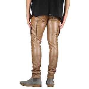 Meilleur Prix – Jean Homme Vintage Décontracté en Cuir, Coupe Droite, Taille Mi-Haute, Plissé sur le Devant, Fermeture Éclair, Respirant, Séchage Rapide, Léger - Product Image 1