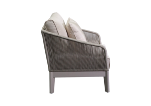 Sofá de Jardín Moderno y Minimalista para Exteriores, con Estructura Metálica, Tejido de Ratán, para Patio, Hotel o Sala de Estar - Product Image 2