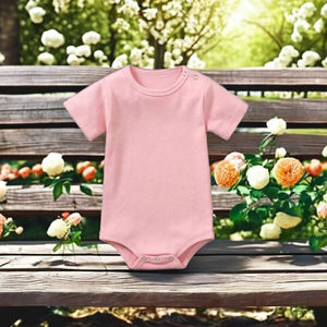 Combinaison d'été personnalisée pour nouveau-né, barboteuse polo à manches courtes avec fermeture éclair bidirectionnelle en Spandex/Fibre de Bambou pour ramper - Product Image 3