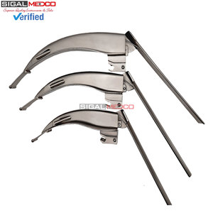 Ensemble de laryngoscopes de diagnostic à pointe flexible, tailles de lames moyennes, manche en acier durable, manuel, certifié CE, pour examen des voies respiratoires - Product Image 4