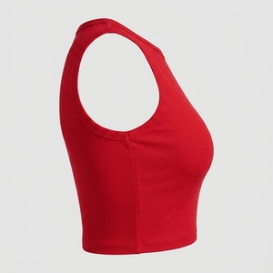 Hot Selling Casual Women Knitted Solid Fitness Tank <b>Top</b> Breathable Quick Dry for Gym Workout - Product Image 4