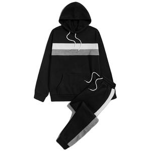 Survêtements d'hiver décontractés, pulls à capuche, survêtements personnalisés avec logo, blocs de couleur, manches longues, ensemble de survêtement pour homme - Product Image 1