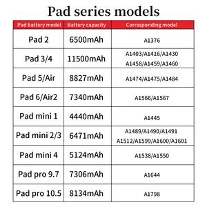 Ipad 2 3 5 hava 2 Mini 4 için yüksek kapasiteli pil Pro 9.7 7th 9. Gen 10.2 ipad ipad ömür boyu garanti - Product Image 4