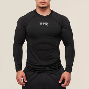 YOUNGOLP <b>Men's</b> <b>Long</b> <b>Sleeve</b> Compression <b>Shirt</b> Black <b>Red</b> Sporty Fit Neck Quick Dry Knitted Summer Wear Camouflage Anti-Pilling - Product Image 2