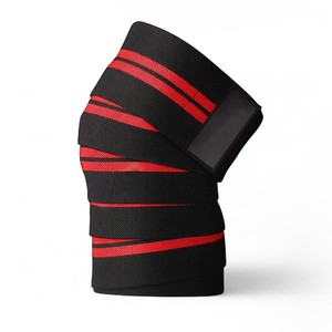 Protège-coudes tricotés à rayures noires et rouges, respirants, protection universelle unisexe, fermeture auto-agrippante, toutes saisons - Product Image 1