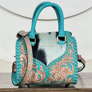 Aryan Exports – Sacs à main Speedy tendance en cuir véritable, motif floral, faits à la main, en cuir de vachette, pour femme - Product Image 4